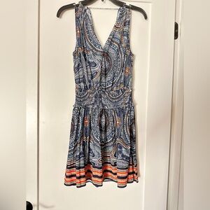 Ramy Brook Vibrant Blue and Orange Mini Dress